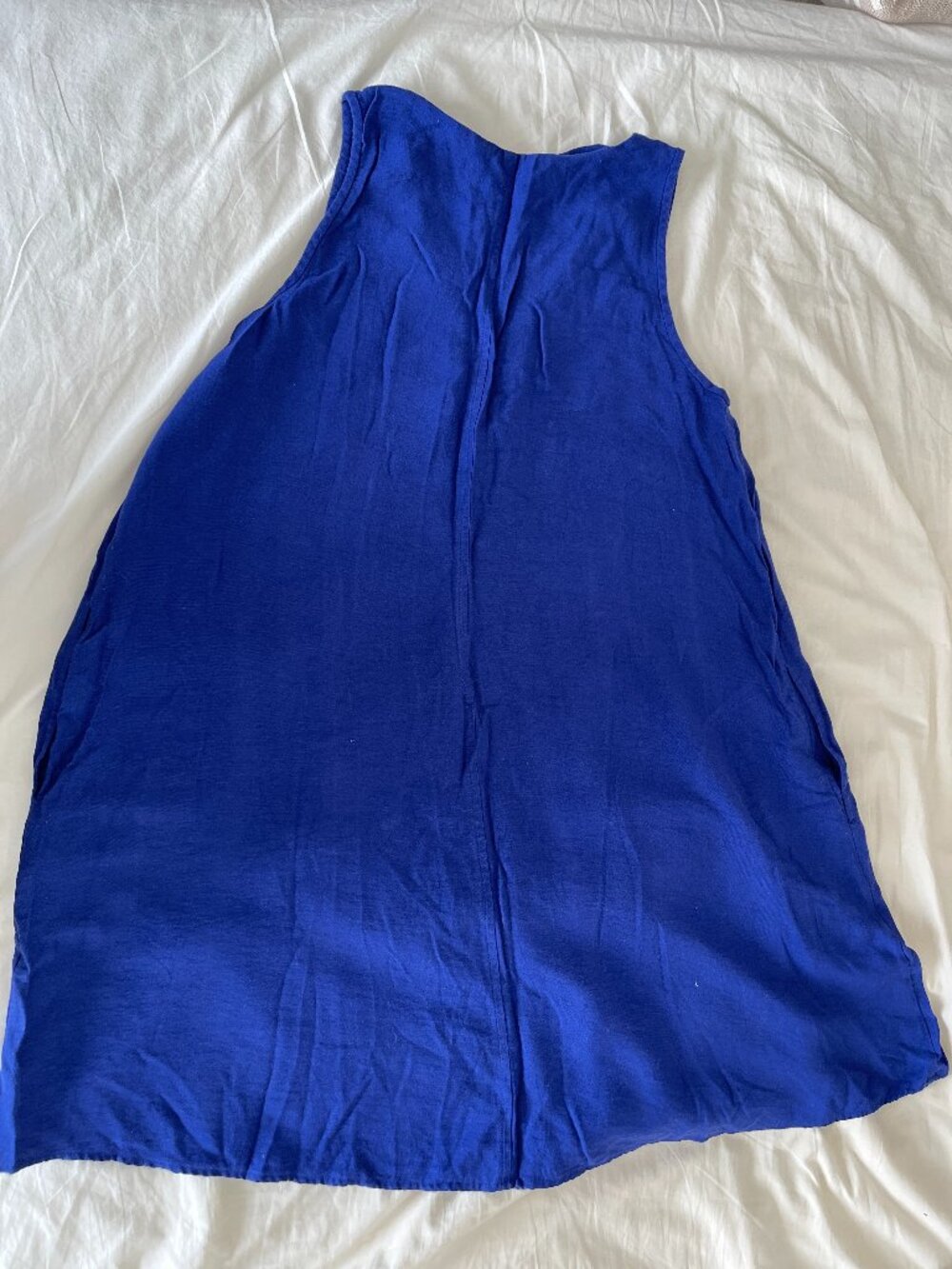 Loft Babydoll Dress in Cobalt Blue Size Small - Picture 2 of 5